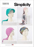 Simplicity Head Wraps and Hat Sewing Pattern Kit, Code S9519, Sizes XS-S-M-L, Multicolor...