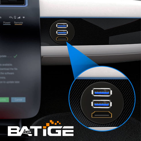 BATIGE Dual USB 3.0 & HDMI Male to Female Car USB Flush Mount Extension Cable USB 3.0 Dash Mount for Car Truck Boat Motorcycle - 3ft......