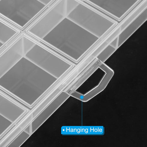 PATIKIL 28 Grids Jewelry Organizer Box, 3 Pack 21mm Clear Plastic Jewelry Boxes Storage Container for Beads Crafts DIY Earrings Pendants Rings, St...