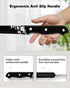Stapava Steak Knives Set of 8, Stainless Steel Steak Knife Set Black, Sharp Serrated Dinner Knives Matte with Laser Pattern for Kitchen Restaurant...