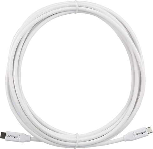 StarTech.com USB C to USB C Cable - 13 ft / 4m - 5A PD - M/M - White - USB 2.0 - USB-IF Certified - USB Type C Cable - USB C Charging Cable...