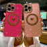 MGQILING Compatible with iPhone 14 Pro Max Magnetic Glitter Case-6.7 Inch, Luxury Love Heart Pattern Plating Case, Compatible with MagSafe for Wom...