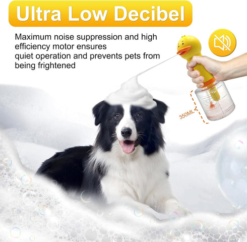 Electric Dog Cleaning Foam Machine Sprayer,Rechargable Soap Dispenser for Dog 1200mAh Ultra Long Standby, 350ML Capacity, IPX7 Waterproof, Deep Cl...