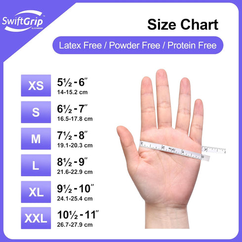Disposable Nitrile Exam Gloves, 3mil, Medium, Box of 50, Violet Nitrile Gloves Disposable Latex Free for Medical, Cleaning, Cooking & Esthetician,...