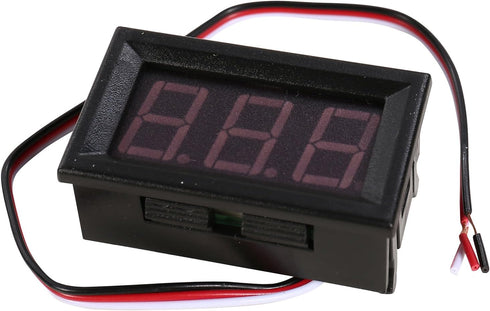 3-Wire Digital Voltmeter DC 0.00-30.0V with Green LED Display and Reverse Polarity Protection...
