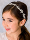 SWEETV Flower Girl Headpiece for Wedding Headband Silver Princess Hair Accessories Little Girls Toddler Kids Crystal Hair Bands for First Communio...