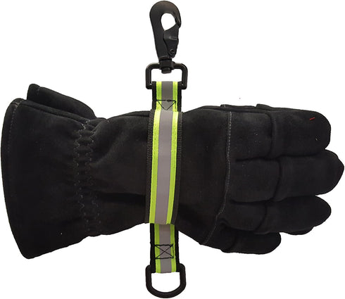 LINE2design Firefighter Glove Strap - Emergency Rescue Turnout Gear Heavy Duty Reflective Gloves Safety Leash - First Responders EMTs Construction...