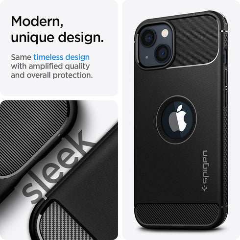 Spigen Rugged Armor Designed for iPhone 13 Case (2021) - Matte Black...