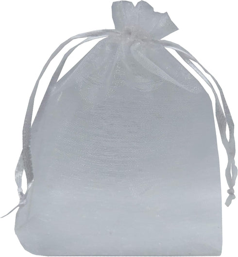 Ankirol 100pcs Sheer Organza Favor Bags 5x7'' For Wedding Gift Bags Samples Display Drawstring Pouches (white)...