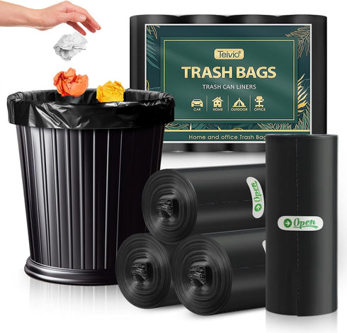 1.2 Gallon 80 counts Strong Trash Bags Garbage Bags, Bathroom Trash Can Bin Liners, Small Plastic Bags for home office kitchen, fit 5-6 Liter, 0.8...