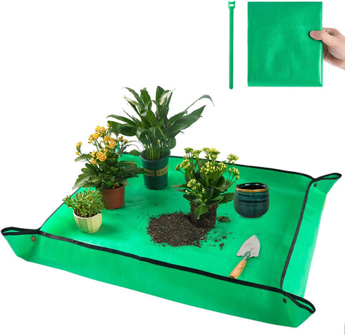 39.5" X 31.5" Large Repotting Mat for Indoor Plant Transplanting and Dirt Control - Portable Potting Tray for Gardening Lovers...