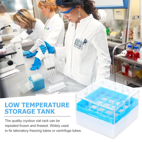 iplusmile Polycarbonate Freezer Boxes 25- grids Freezing Cryovial Storage Box Polycarbonate CryoBox Vial Rack Microcentrifuge Tube Box...