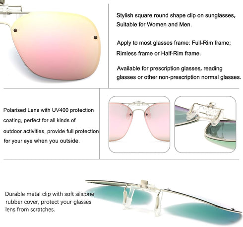 Long Keeper Clip On Sunglasses - Polarized Clip-on Flip Up Sunglasses for Women Men Driving Fishing Sunglasses Over Glasses...