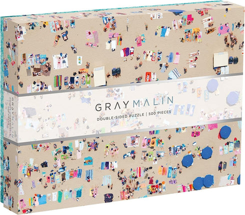 Galison Gray Malin 2-Sided Jigsaw Puzzle, The Beach, 500 Pieces - 24” x 18”, Double-Sided Puzzle with Vibrant Artwork, Perfect for Family Fun, Mul...
