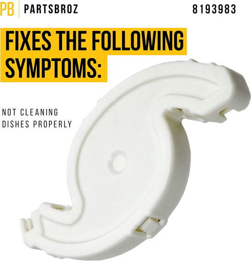 8193983 Spinner Compatible With Whirlpool Kit AP3775842 PS972316 Upper Wash Arm MDBH979SAM1 DU1048XTPQ0 KUDS35FXBLA DU1055XTVS3 KUDS40CVSS3 KUDS03STSS0 KUDC03FVSS3 DU1345XTVQ0 KUDC03FVSS0 MDB7749AWB2