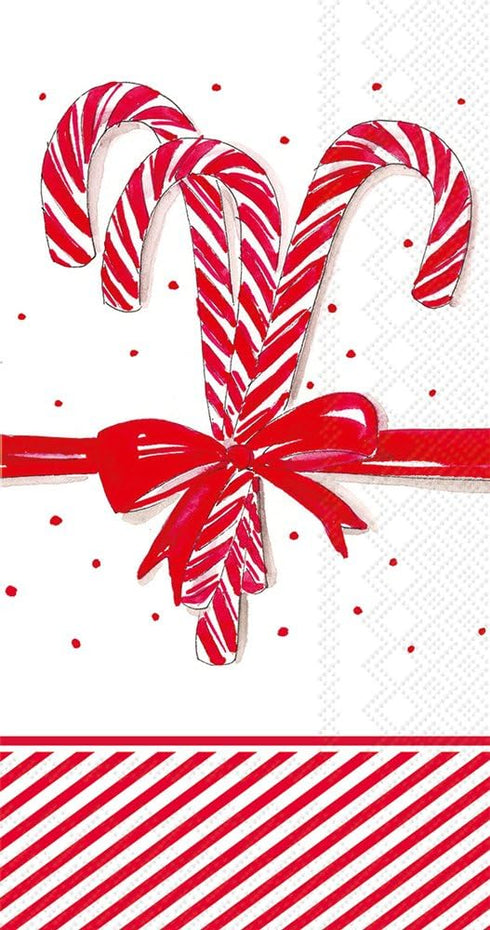 Boston International IHR 3-Ply Paper Napkins, 16-Count Guest Size, Candy Canes...