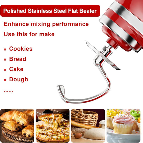 Stainless Steel Dough Hook for Kitchenaid Stand Mixer, Bread Hook for 4.5Qt -5 Qt Tilt-Head Stand Mixer, Dough Hook for Kitchenaid Mixer Attachmen...