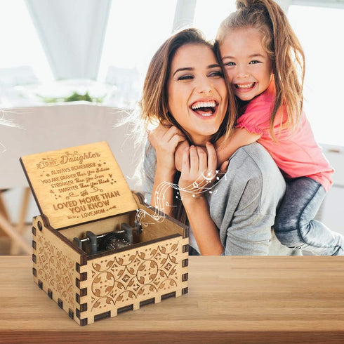 Music Box Hand Crank Engraved Musical Box You are My Sunshine Antique Vintage Personalizable Gift for Daughter from Mom(You are Stronger Than You ...