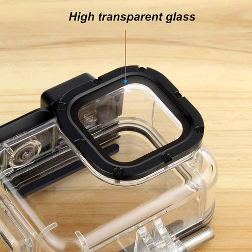 Waterproof Housing Case for GoPro Hero 9 10 11 12 Black, 60M Underwater Protective Dive Housing Shell with 2 Cold Shoe Adapters Brackets Accessori...