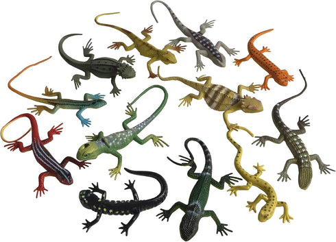 Plastic Lizard Toys Artificial Model Reptile Realistic Rubber Lizard Animal Figures for Halloween Party Decoration, Practical Joke and Educational...