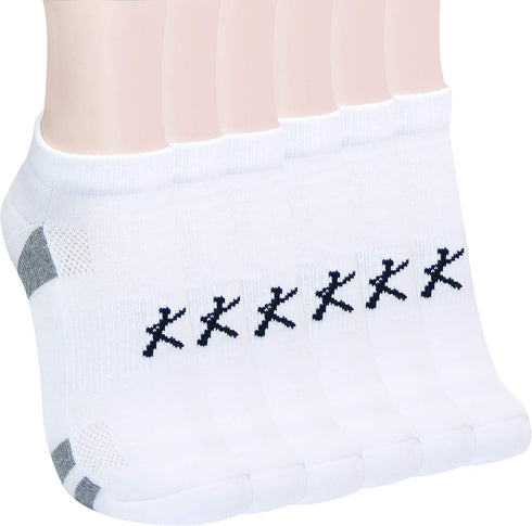 KONY Women's 6 Pairs Thick Cotton Cushioned Low Cut Ankle Athletic Socks Air-cross Mesh No Show Running Socks, Size 6-9...