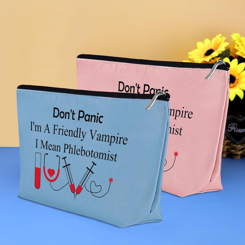 Nurse Gifts Funny Phlebotomist Gifts Makeup Bag for Women Nursing Graduation Gifts for Phlebotomy Technician Cosmetic Bag Pouch Nurse Birthday Gif...