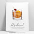 Old Fashioned Cocktail Wall Art - MIX & MATCH Bar Cart Decor - Illustrated Alcohol Posters with Cocktail Recipes - Bar Wall Art Cocktail Posters -...