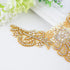 ShiDianYi Rhinestone Applique Gold Bridal Wedding Applique Crystal Pearl Diamante White Wedding Sash RA (AB Gold)...