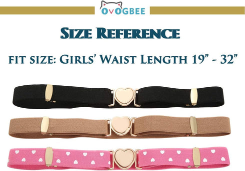 3 Pack Elastic Belts for Kids Adjustable Boys Girls Stretch Belt...