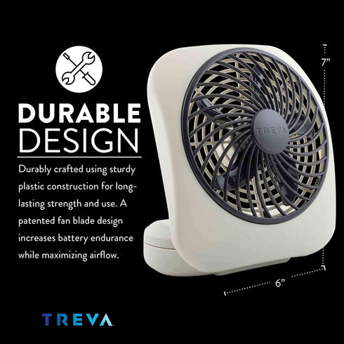O2COOL Treva 5 Inch Battery Powered Fan Portable Desk Fan 2 Cooling Speeds with Compact Folding & Tilt Design Cubicle Accessories Small Portable (...