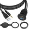 QIANRENON USB3.0 & 3.5mm Audio Threaded Fixed Embedded Car Waterproof Cable 5Gbps TRS 3.5mm & USB3.0 Dashboard Panel Mount Extension Cable, LED Li...