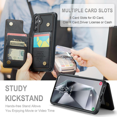 for Samsung Galaxy S24 Plus Case with Card Holder, for Samsung S24 Plus Wallet Case for Women Men with RFID Blocking, Durable Kickstand Shockproof...