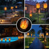 Solar Torch Lights, Waterproof Flickering Flames Solar Lights Outdoor Landscape Decoration Lighting Dusk to Dawn Auto On/Off Security Light for Ga...