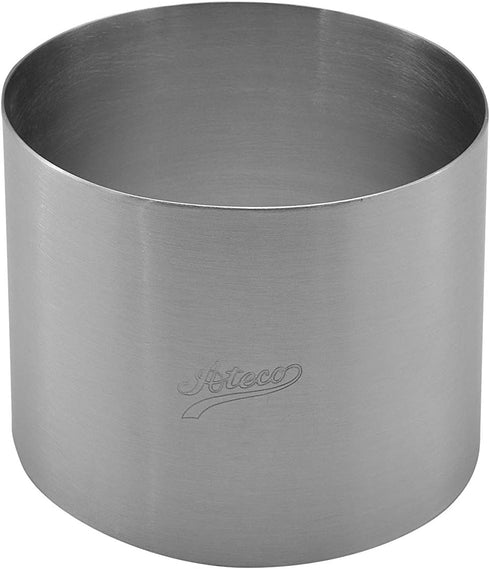 Ateco Round Cake Ring Dessert Mold, 3" High x 4" Diameter, Stainless Steel...