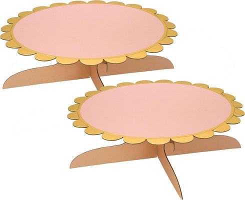 12 inch Cardboard One Tier Cake Stand for Birthday Party Decorate?2,Pink?...