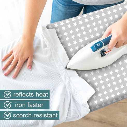 Ironing Board Cover and Pad 15" x 54", 4 Layers Extra Thick Iron Board Cover, Standard Size Ironing Board Cover Scorch Resistant Elastic Edge and ...