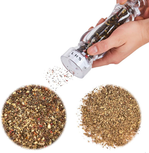 LHS Pepper Mill Grinder Salt Grinder Peppercorn Grinders with Adjustable Coarseness-Clear...