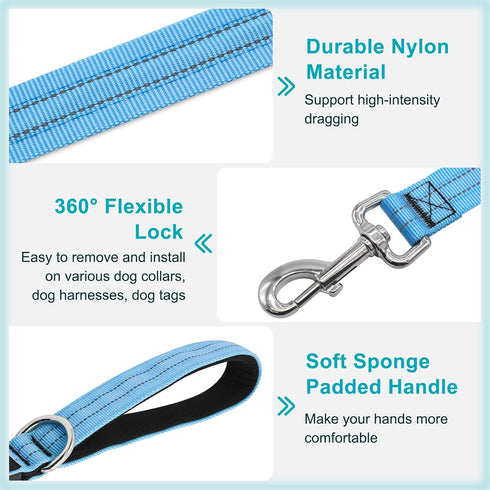 Led Dog Leash, 4 Ft Light Up Dog Leash Rechargeable Waterproof, Nylon Reflective Leashes with Padded Handle for Night Walking, Safety Glow in The ...