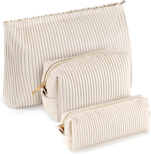 3 Pcs Cosmetic Bags Makeup Bag for Women Portable Travel Toiletry Cosmetic Pouch Cute Bag Accessories Brushes Storage Organizer for Daily Use, 3 S...