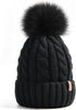 FURTALK Winter Beanie Knit Hat for Women Warm Fleece Lined with Faux Fur Pom Poms Womens Thick Ski Hats Knitted Skull Cap...
