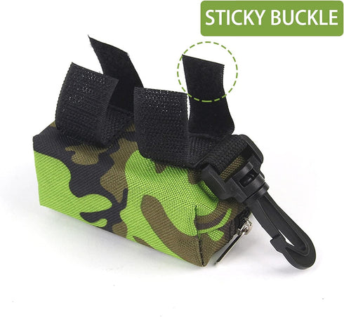 Andiker Dog Waste Bag Dispenser, Portable Dog Poo Bag Holder Leash Attachment with Zipper Pouches for Belt Leash (Green)...