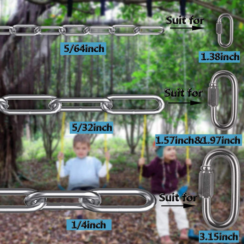 Stainless Steel Link Chain, 304 Stainless Steel Link Proof Coil Chain Heavy Duty Chains Hanging Safety Chain for Swing Plants Anti-Theft...