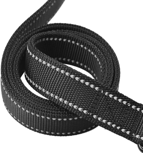 Dog Leash 8ft Long - Black - Traffic Padded Two Handle - Heavy Duty - Double Handles Lead for Control Safety Training - Leashes for Large Dogs or ...
