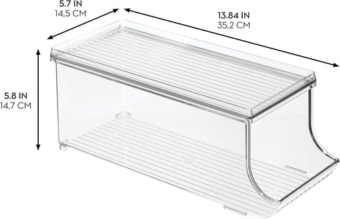 iDesign Soda Can Organizer with Lid for Pantry or Refrigerator - Clear - Made in USA...