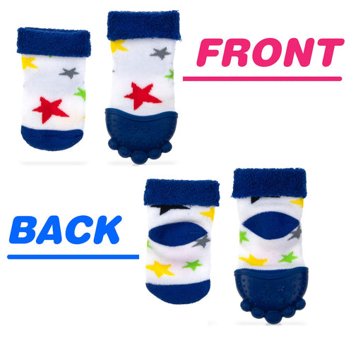 Nuby Soothing Teether Sock, Blue Stars, 5"...