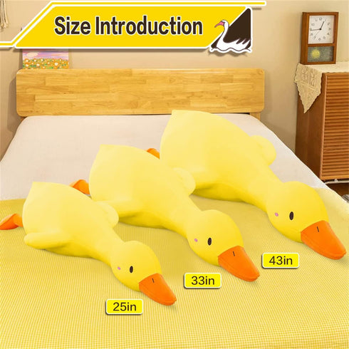 Duck Plush Pillow Stuffed Animal Toy, Cute Giant Goose Plush Duck Stuffed Animal,Super Soft Hugging Pillow for Kids Bedding (Yellow,25.5 in)…...