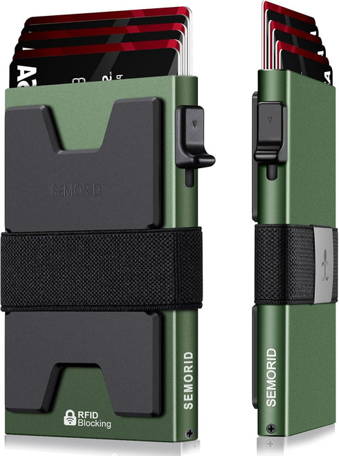 Slim Aluminum Card Holder Wallet - RFID Blocking Pop up Minimalist Wallet for Men | Front Pocket Smart Wallet Metal Card Case | Presents for Him (...