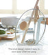 Yamazaki Home Ladle & Lid Rest - Kitchen Utensil Organizer Stand for Cooking Steel + Wood White...