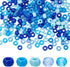 SUNNYCLUE 1000Pcs 6x9mm Pony Beads Bulk 5 Styles Blue Pony Beads Kandi Beads Hair Braid Beads Opaque Transparent Blue Plastic Pony Craft Beads for...