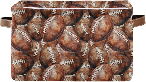 Football Rectangular Storage Basket Organizer Bin Shelf Baskets For Home Office Dorm...